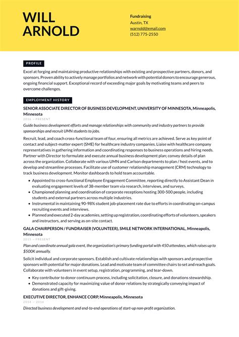 5 Fundraising Resume Examples & Writing Guide.